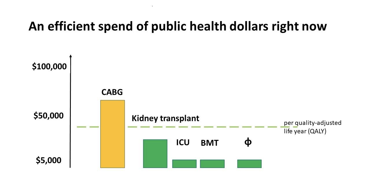 Fig. 4. Comparison of cost of procedures spent by current public health dollars in Australia. (credit: Jon Iredell).